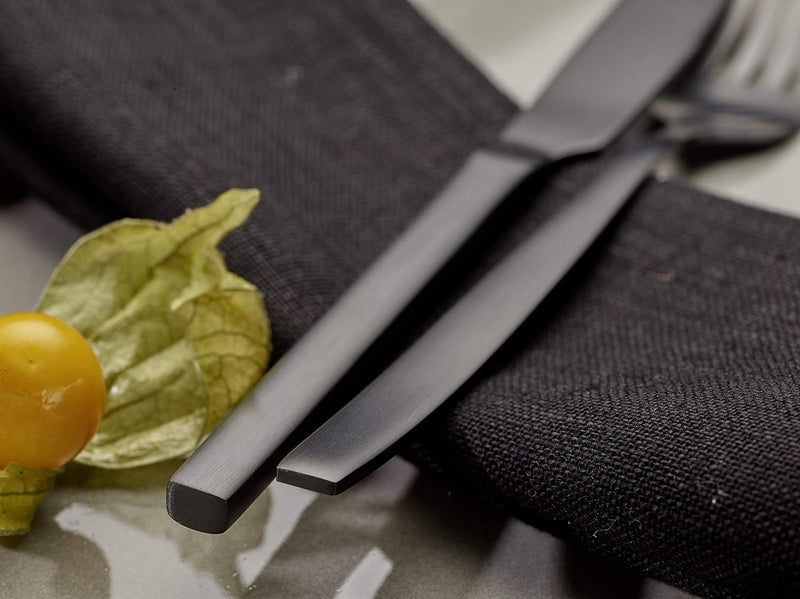 Echtwerk EW-BS-3055S Tafelbesteck Positano-Black Edition, 30-teilig, für 6 Personen, Edelstahl 18/10
