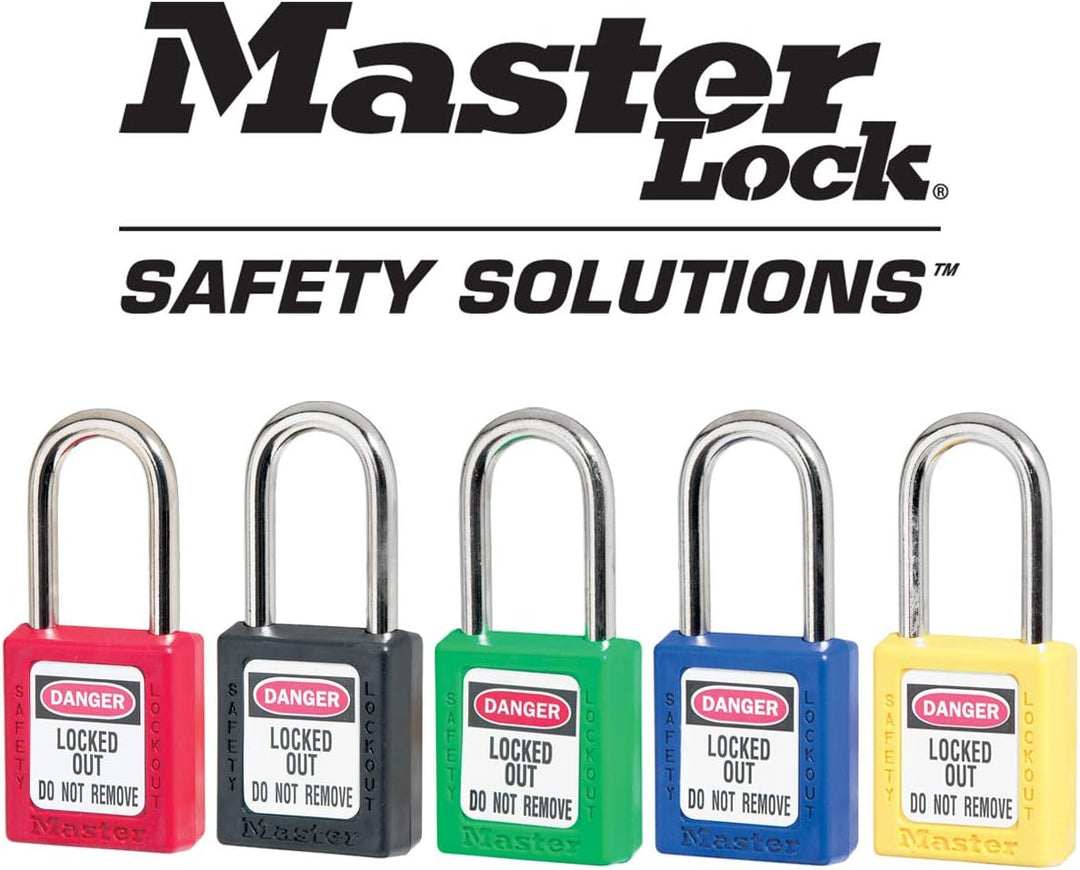 Master Lock ML410BLK 410BLK Lockout Tagout Sicherheitsvorhängeschloss, schwarz, 9,2 x 4,8 x 2,7 cm,