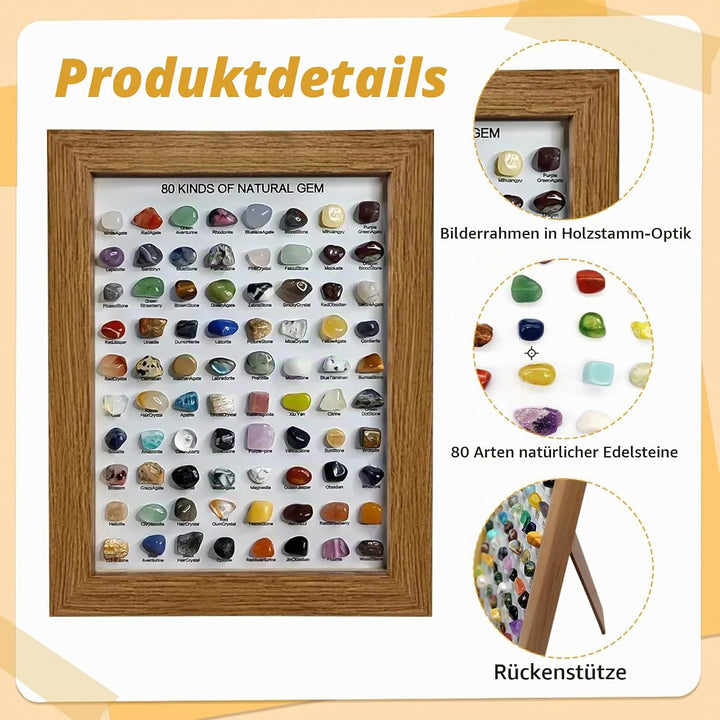 Edelsteine Set, 80 Mineralien Edelsteinen, Natürliche Kristalle Edelstein Sammeln, Edelsteinsammlung