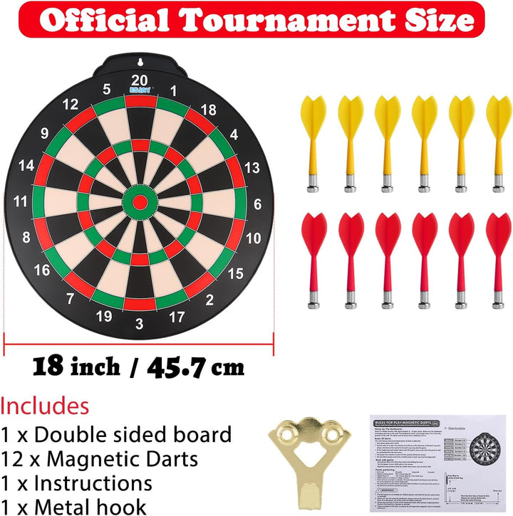 Esjay 45,7 cm Magnetisches Dartscheibenset, sicheres Dartspiel für Kinder, Junge Spielzeug Geschenk
