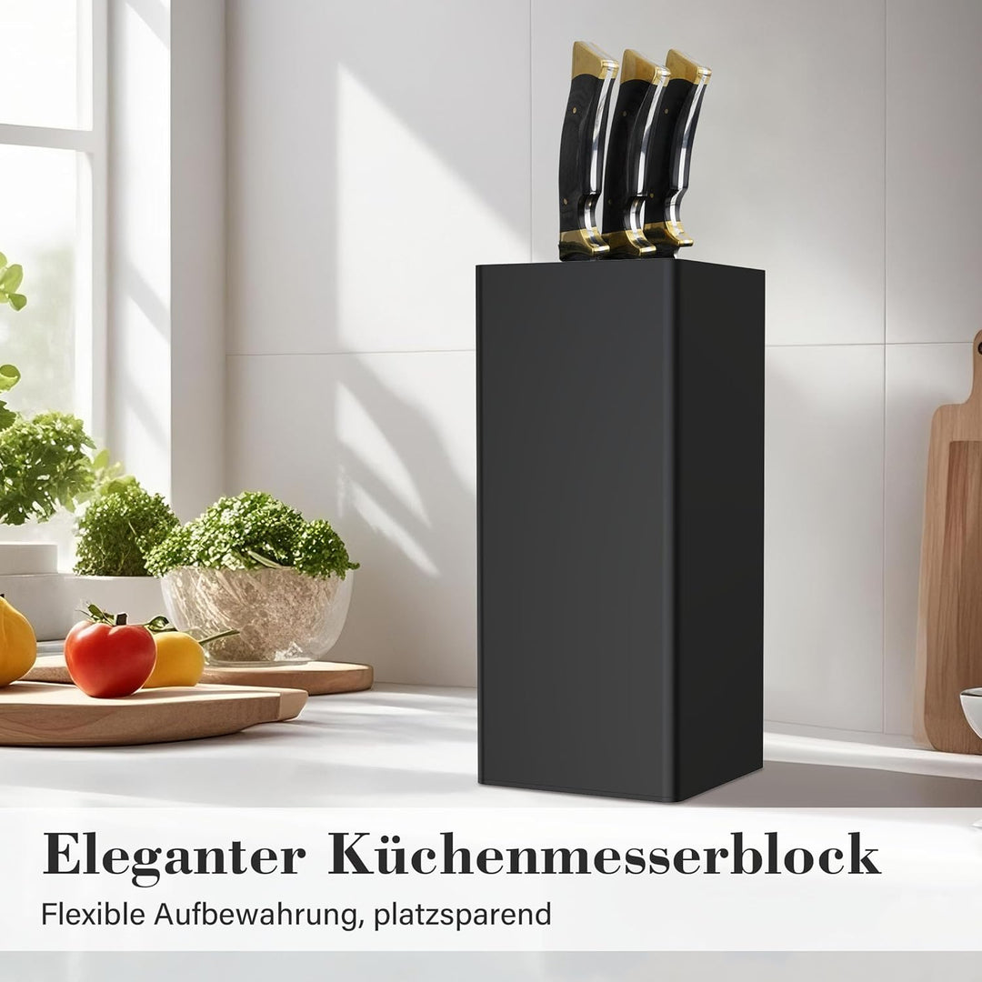 Messerblock ohne Messer, Messerblock mit Borsten Herausnehmbarer, Messerhalter Schwarz Universal für