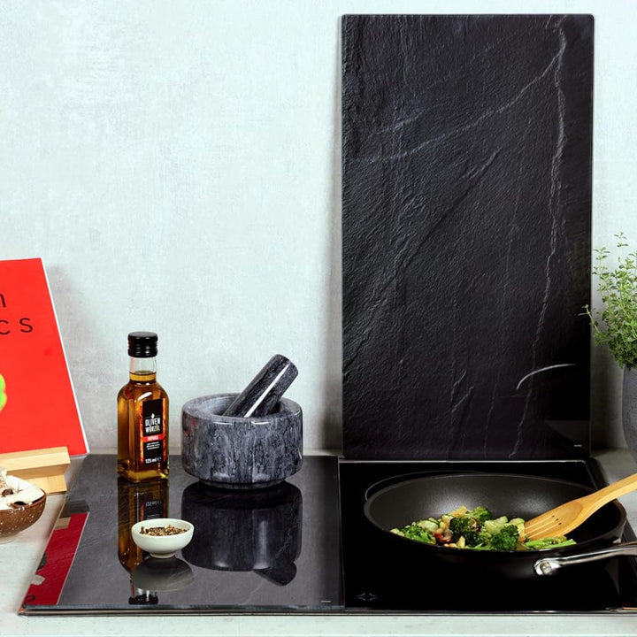 KESPER | Multi-Glasschneideplatte, Material: Glas, Masse: 52 x 30 x 0,8 cm, Motiv: Schiefer, Farbe: