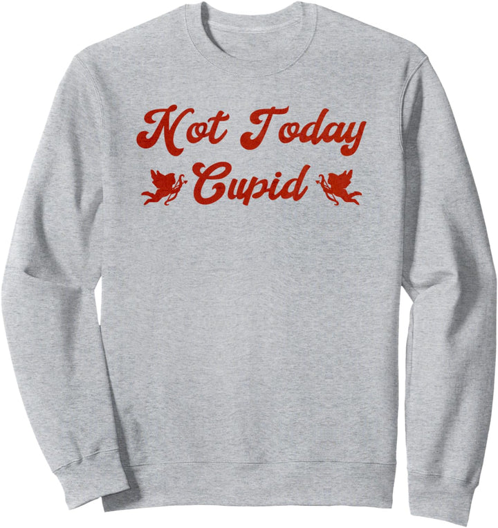 Not Today Cupid Red Cursive Text Red Cupid Icons Sweatshirt