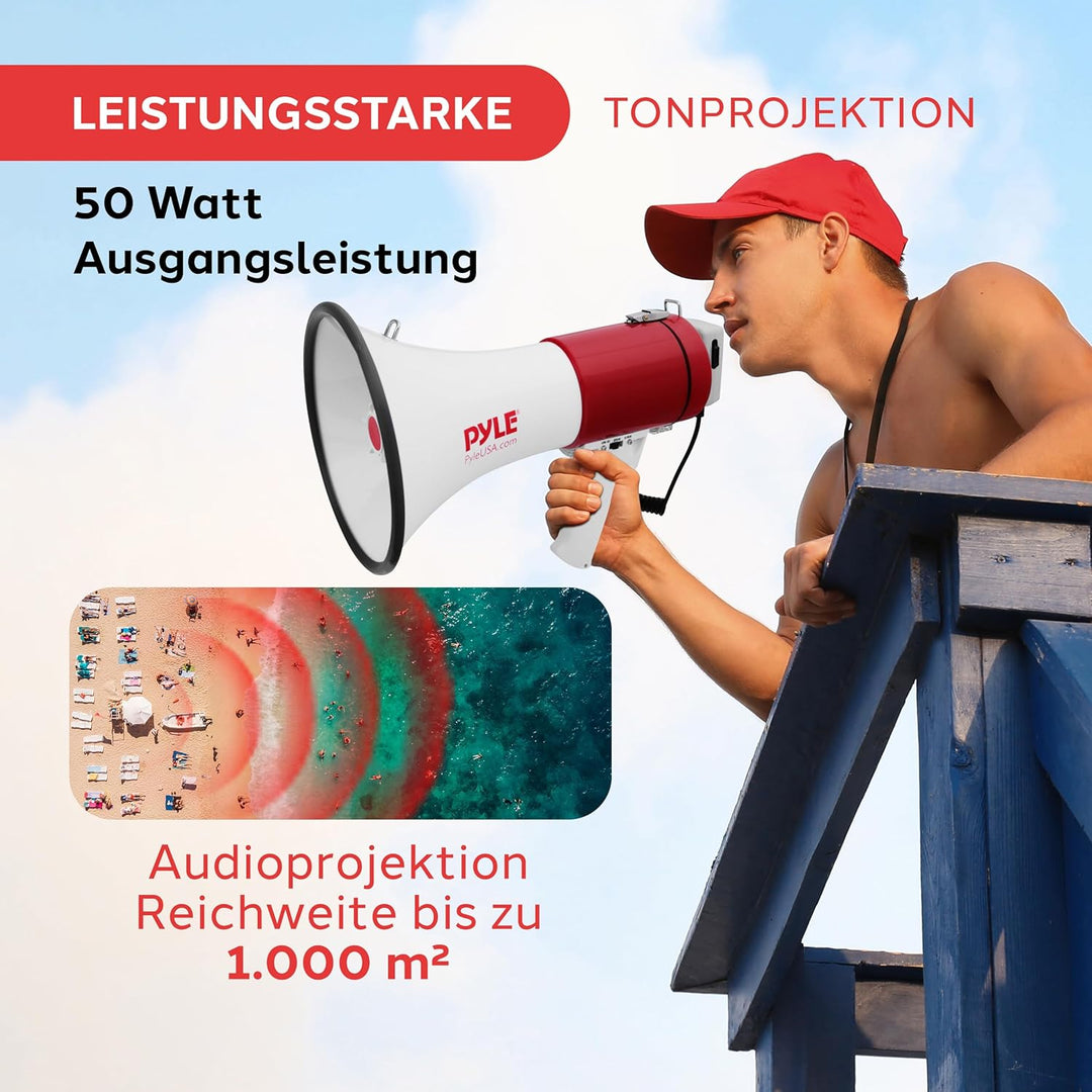 Pyle PMP52BT Pyle Pro bluetooth megaphone with AUX (3.5mm) Input Built-in USB Flash & SD Memory Card
