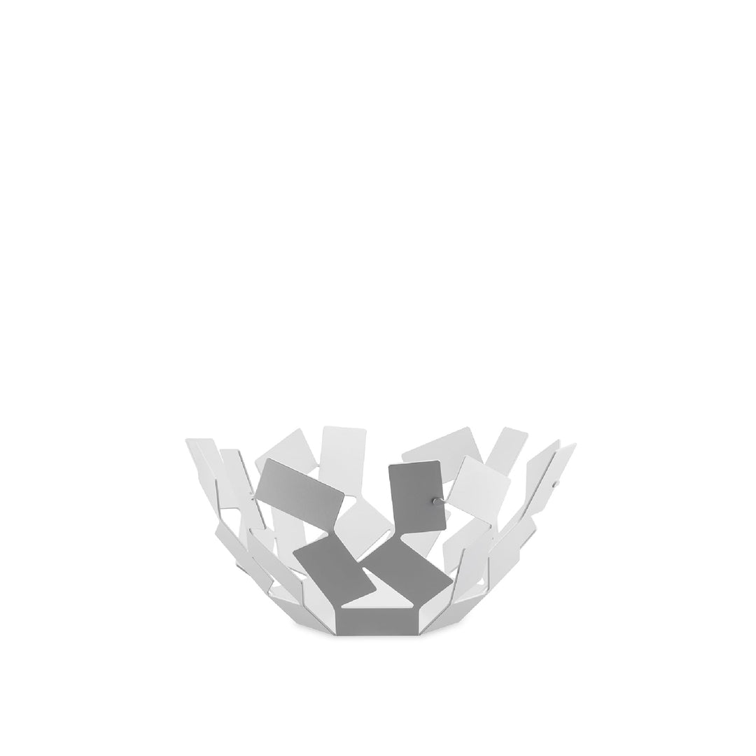 Alessi "La Stanza dello Scirocco", Obstschale weiss, Edelstahl 18/10, Weiss Lackiert,27.3 X 27.3 X 1