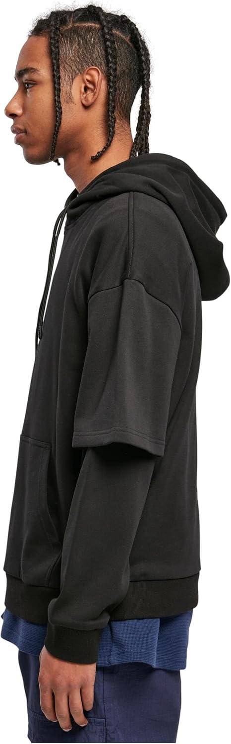 Urban Classics Herren Oversized Doublesleeve Hoody M Schwarz, M Schwarz