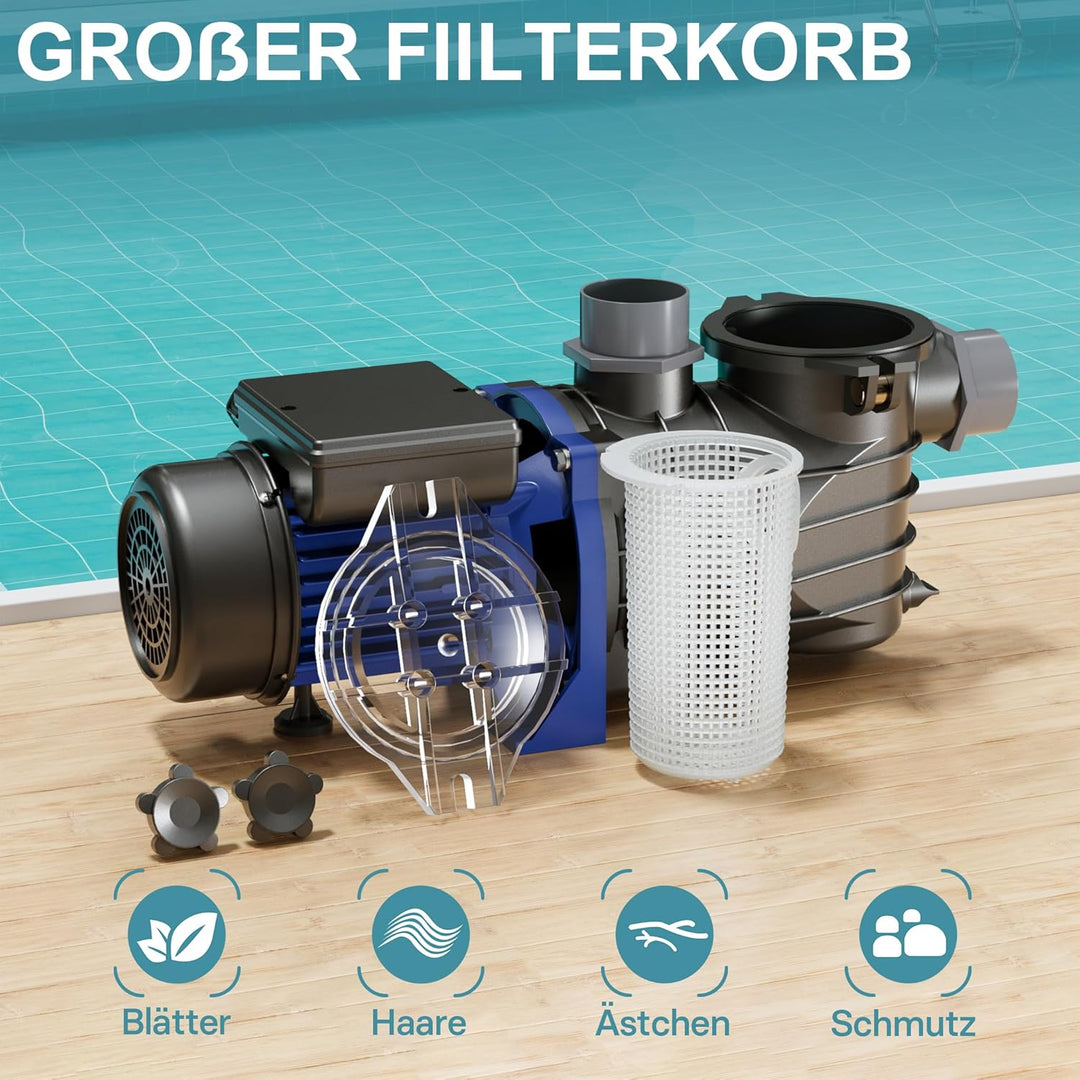 Pool Pumpe 10800 l/h 180 W Schwimmbadpumpe Filterpumpe Umwälzpumpe
