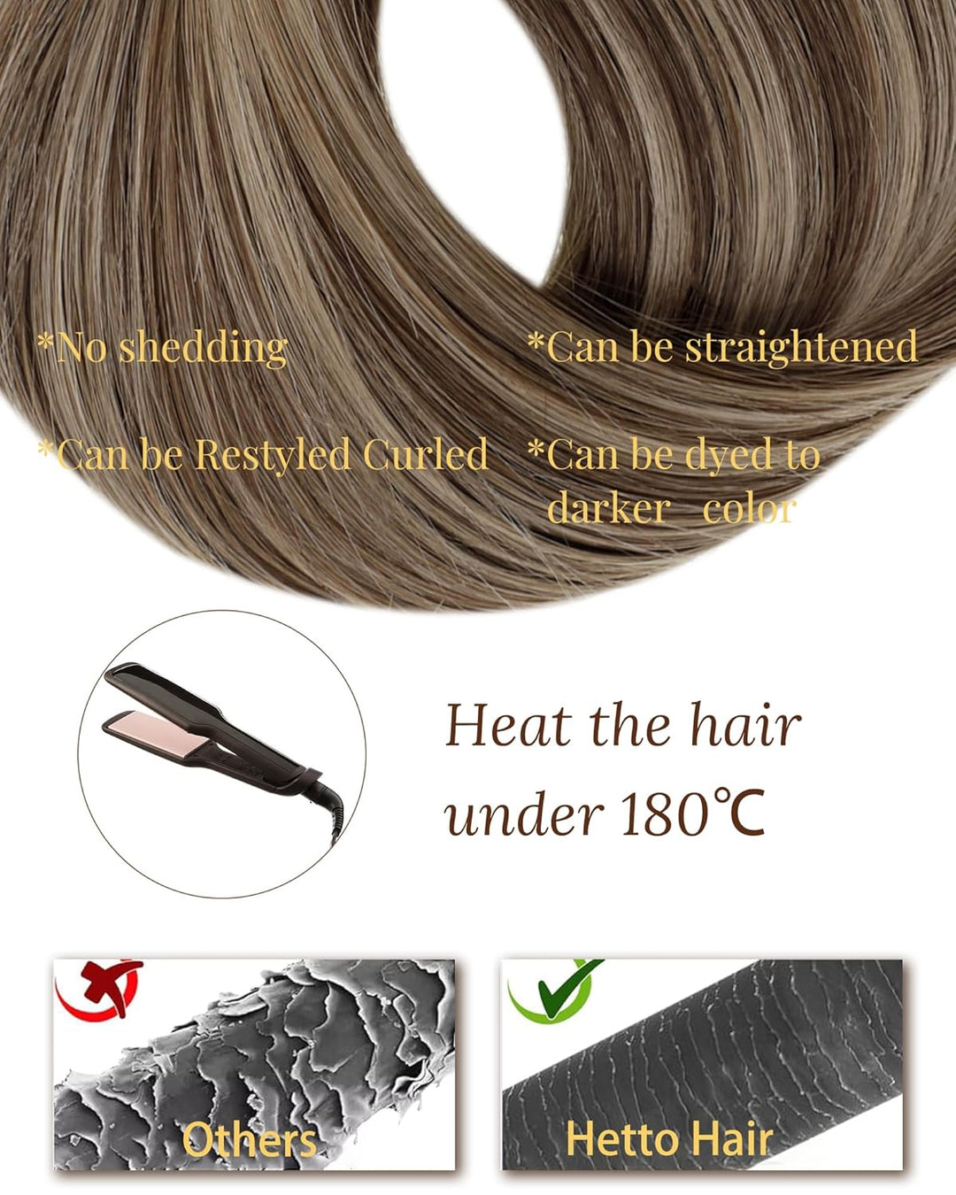 Hetto Echthaar Tape in Extensions Tape in Haarverlangerung Remy Echthaar Tape in Haar Extensions Sch