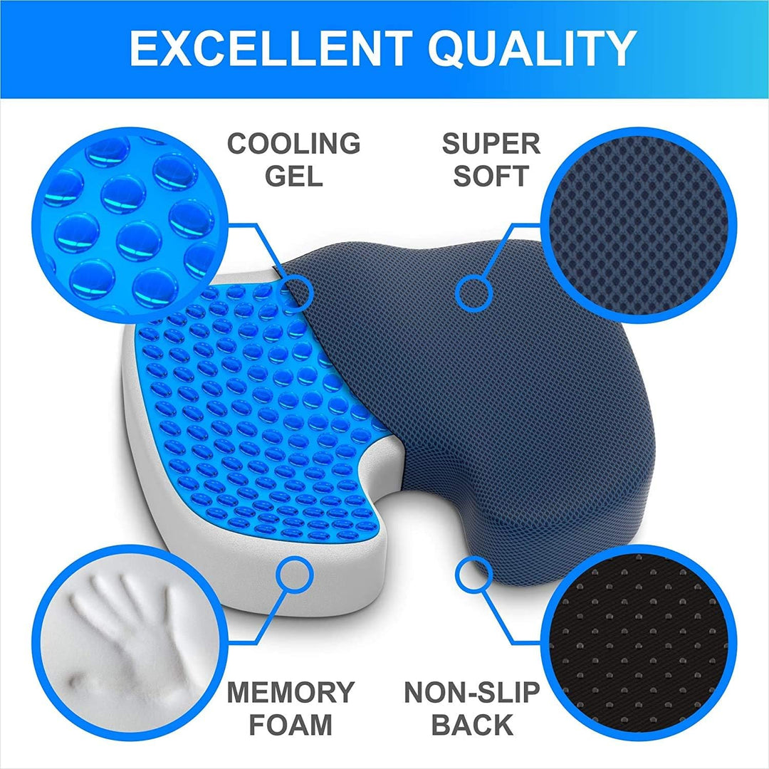 Mosswell ergonomisches Sitzkissen | Mittelfestes Steissbeinkissen mit Gel | Sitzkissen für Bürostu