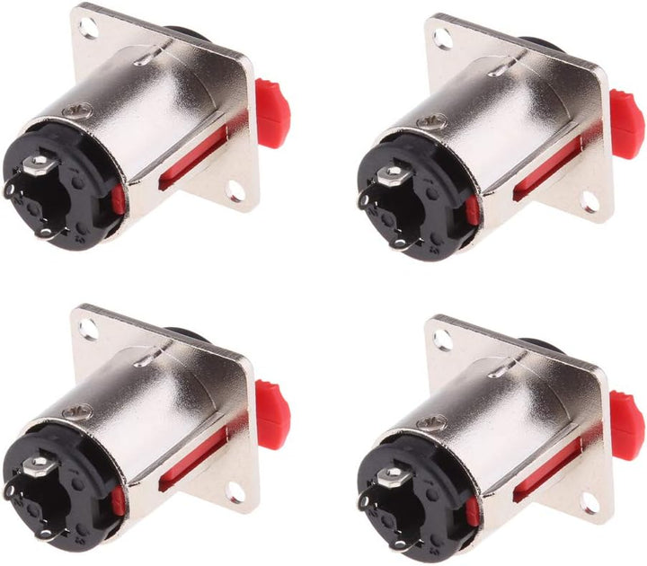 perfk 4 Pieces 6.35mm 1/4inch Instrumenten-Einbaubuchse Klinkenstecker Klinken Buchse aux Audio Adap