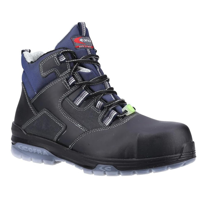 Cofra 20601-000.W43 FUNK BLACK S3 ESD SRC Sicherheitsstiefel, Schwarz/Blau/Grau, Grösse 43