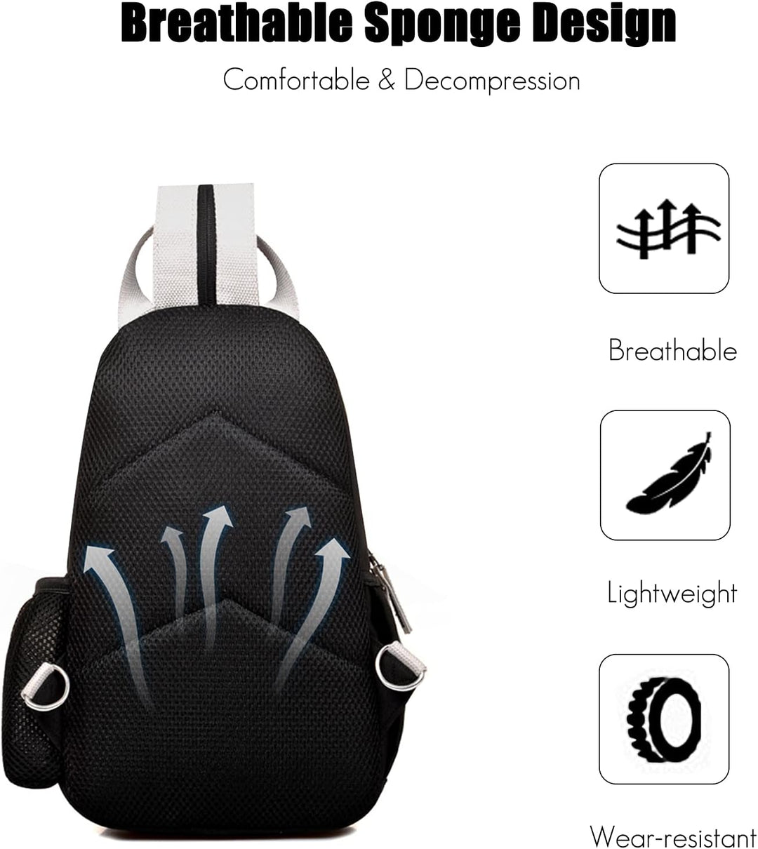 FANDARE Lässig Brusttasche Sling Bag Klein Rucksack Schulranzen Umhängetasche Schulrucksack Sporttas