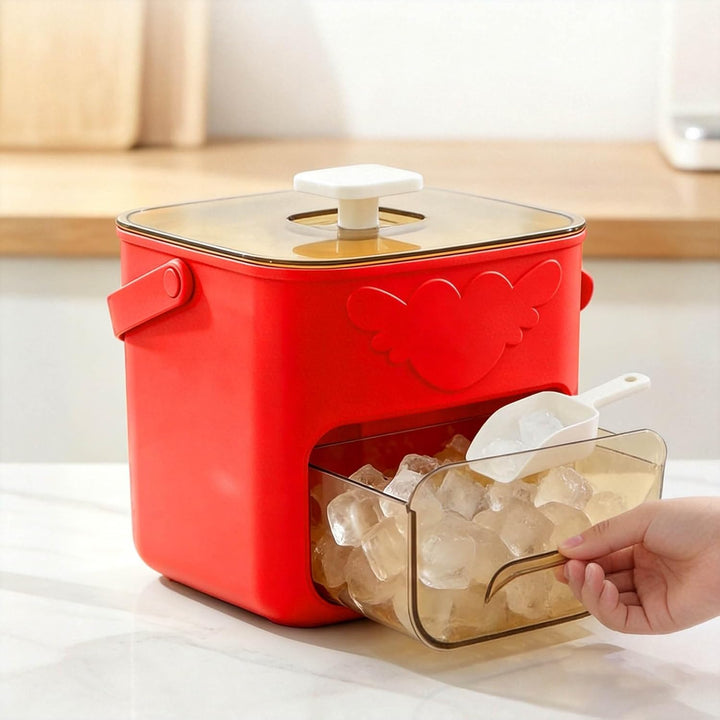 Klein Eiswürfelmaschine, Ice Cube Maker, mit 48 Gitter Eiswürfelform Eiswürfelmaker mit Schublade un