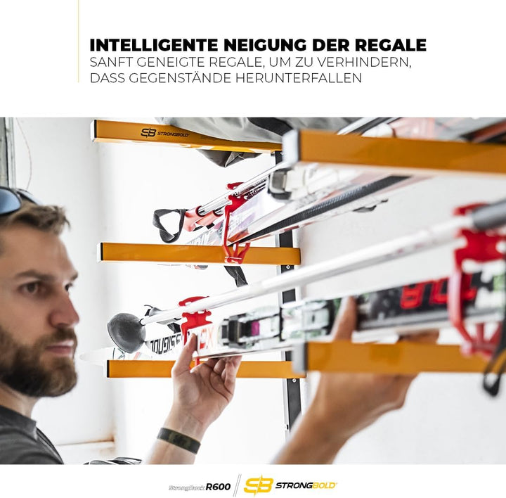 StrongRack R600 Schwerlastregal ⏐ Aufbewahrung Regal und Garage Organizer mit 6 Ebenen ⏐ Wandhalteru