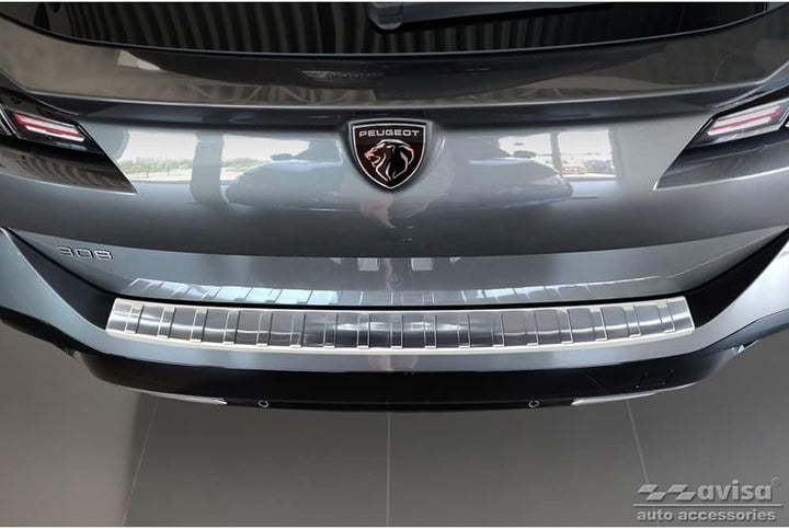 Avisa Edelstahl Heckstossstangenschutz kompatibel mit Peugeot 308 III SW 2021- 'Ribs'