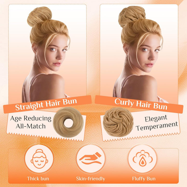 Benehair Scrunchies Hochsteckfrisur, 45g Gemischtes Haar Haargummi Hochsteckfrisuren, Perücke Echtha