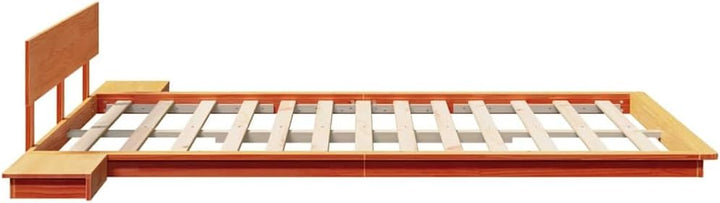 vidaXL Bettgestell mit Kopfteil mit Speicher Braun 140 x 200 cm Holz, Modernes Schlafzimmer-Setup, r