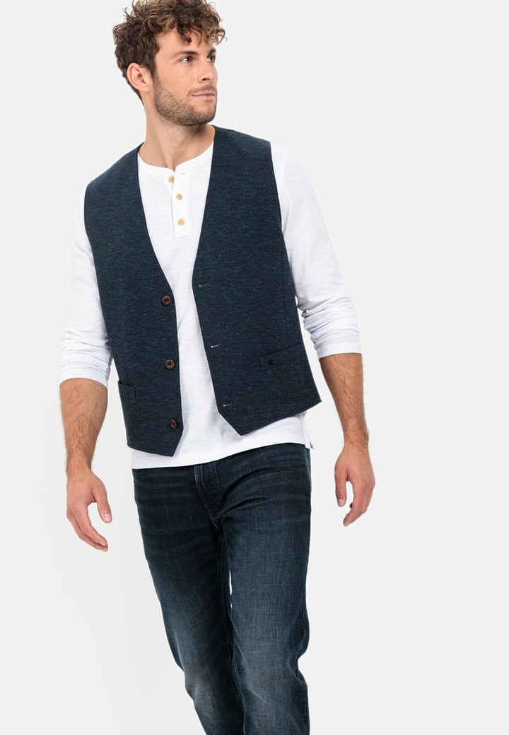 camel active Herren Anzugweste in Jerseystruktur 50 Dunkelblau, 50 Dunkelblau