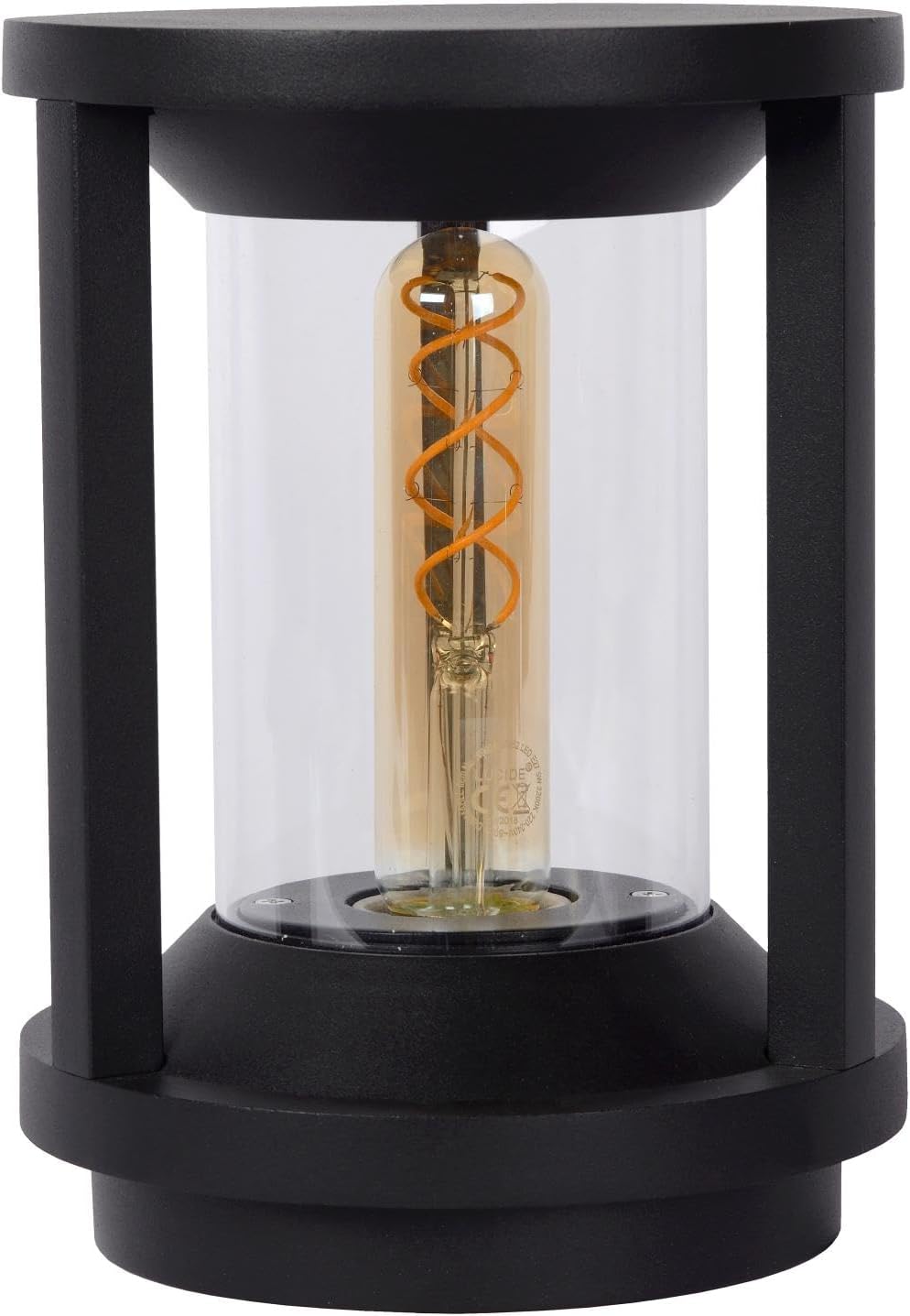 LUCIDE CADIX - Pollerleuchte Aussen - Ø 16 cm - 1xE27 - IP65 - Schwarz