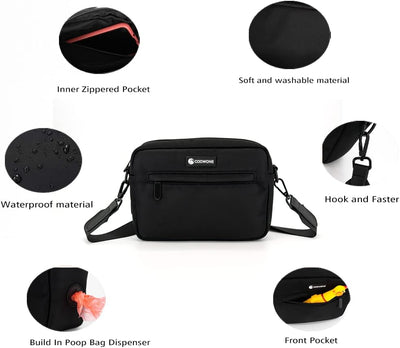 COOWONE wasserdichte Leckerlibeutel für Hunde, Dog Walking Bag, integrierter Kotbeutelspender, verst