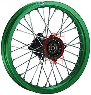 Alu Felge 14 Zoll hinten Grün Eloxiert Typ 2 Geeignet für fast alle Modelle mit 12 mm Achse Dirt Bik