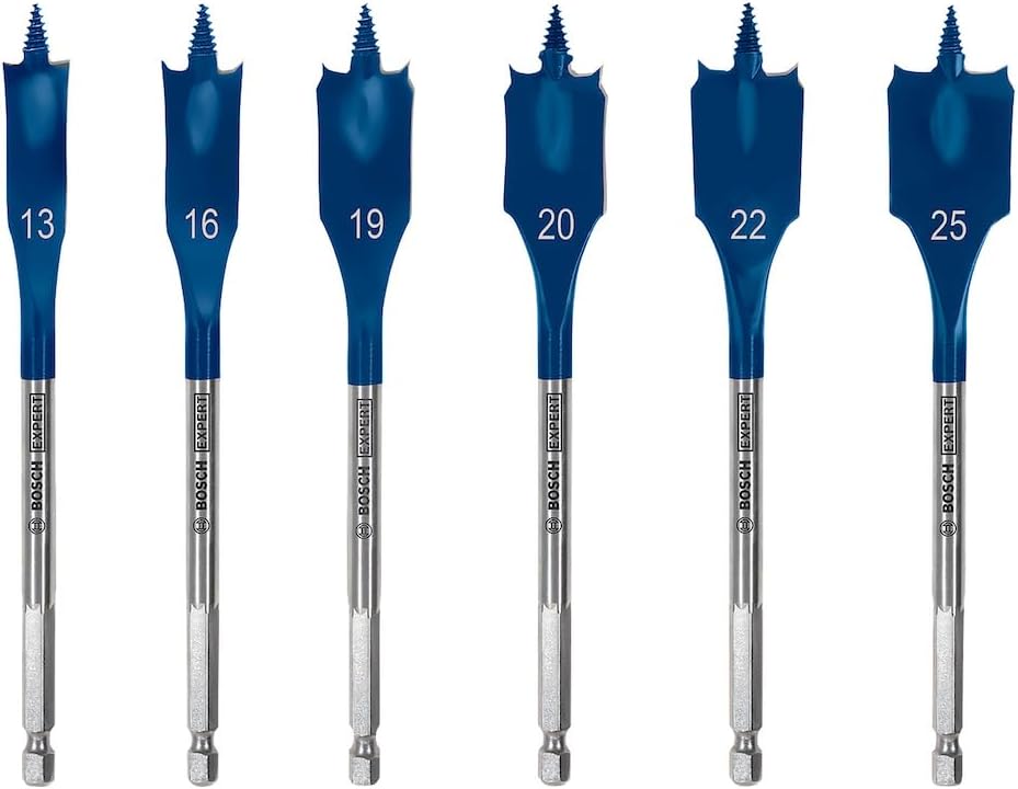 Bosch Accessories 6x Expert SelfCut Speed Flachfräsbohrer Set (für Weichholz, Grobspanplatte, Ø 13-2