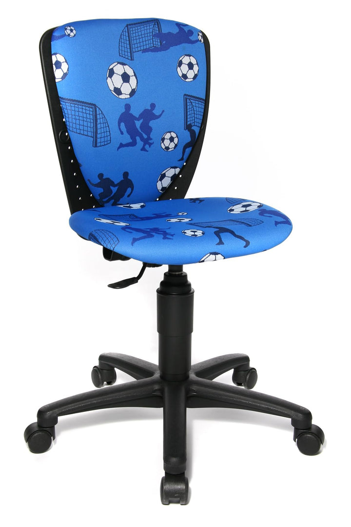 Topstar S'cool 3, Kinderdrehstuhl, Schreibtischstuhl für Kinder, Bezugsstoff blau, Motiv Fussball Mo