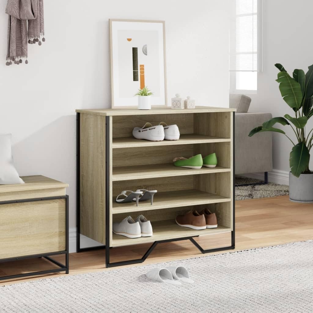 vidaXL Schuhregal, Schuhschrank mit Stauraum, Schuhbank Metallbeine, Schuhablage Schuhständer Schuha