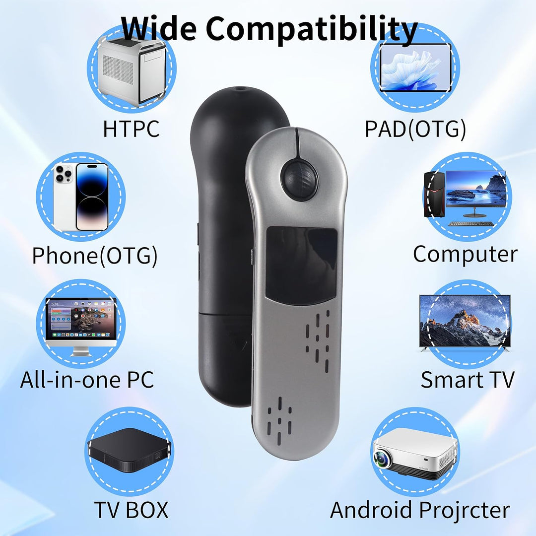 Fingerspitzen Scrolling Mini Bluetooth-Maus,BT5.3+2.4G+USB-C,Drei-Modus+Touchpad,4in1Tragbare Page T