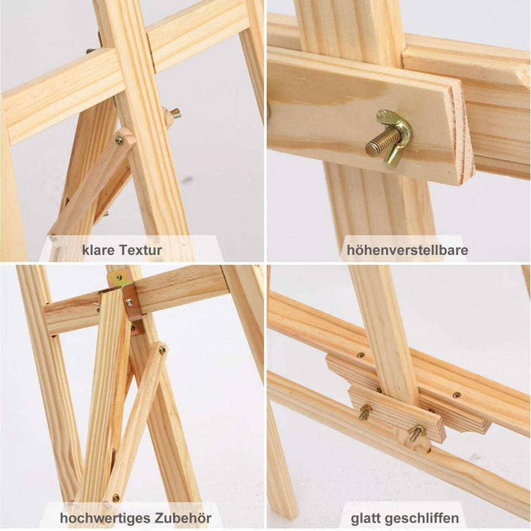 uyoyous Staffelei Holz 150cm Künstlerstaffelei A-Rahmen-Staffelei Atelierstaffelei höhenverstellbar