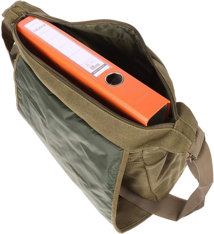Christian Wippermann grosse XL Herren Damen Tasche Umhängetasche Canvas Messenger Bag Grün, Grün