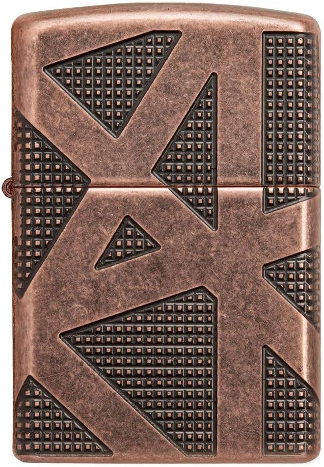 Zippo Armor Taschenfeuerzeug, antikes Kupfer, geometrisches Design, 360, Einheitsgrösse Copper, Copp