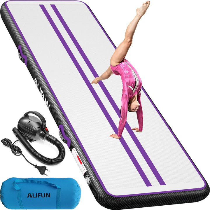 ALIFUN Air Matte Track, 2m/3m/4m/6m Aufblasbar Gymnastikmatte, Turnmatte, Tumbling Matten 10/20cm ho
