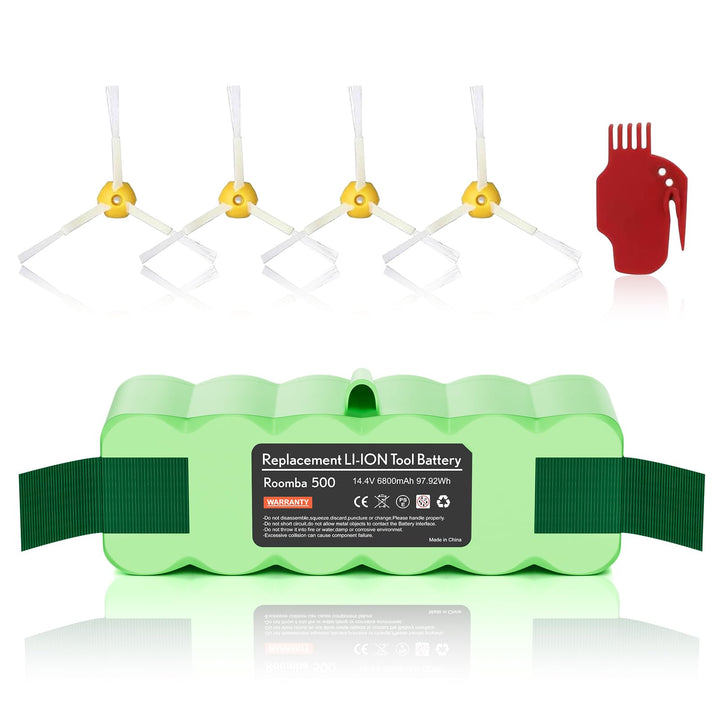 6800mAh 14,4V für iRobot Roomba Akku, Ersatzakku für iRobot Roomba 500 521 530 560 563 565 600 605 6