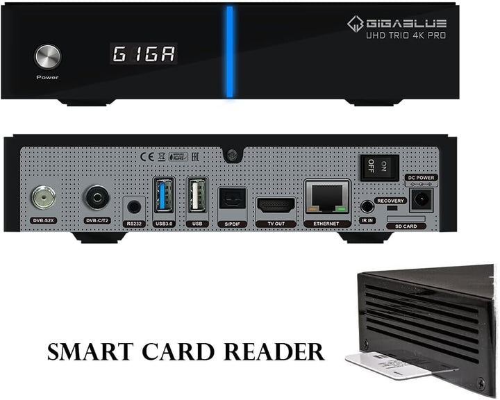 GigaBlue UHD Trio 4K PRO - Combo Tuner, W-LAN 1200Mbps, 1 x DVB-S2X Tuner, 1 x DVB-C/T2 Tuner