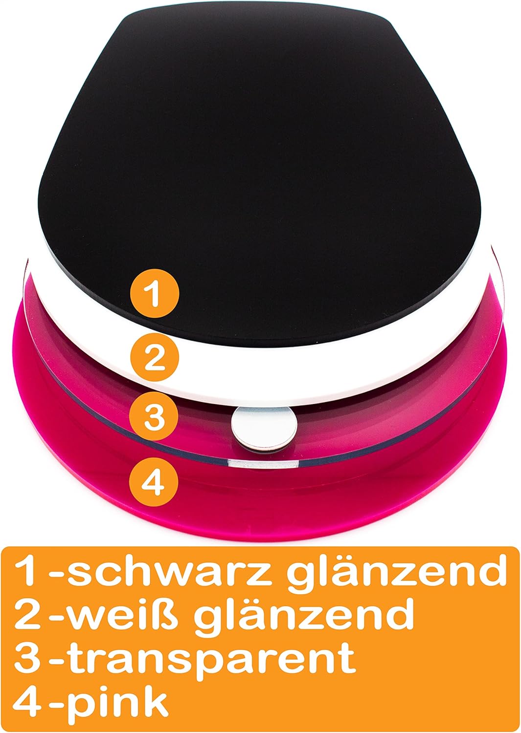 Gleitbrett aus Acryl | weiss glänzend | 35x22cm für KitchenAid Classic | Artisan | und vielen andere