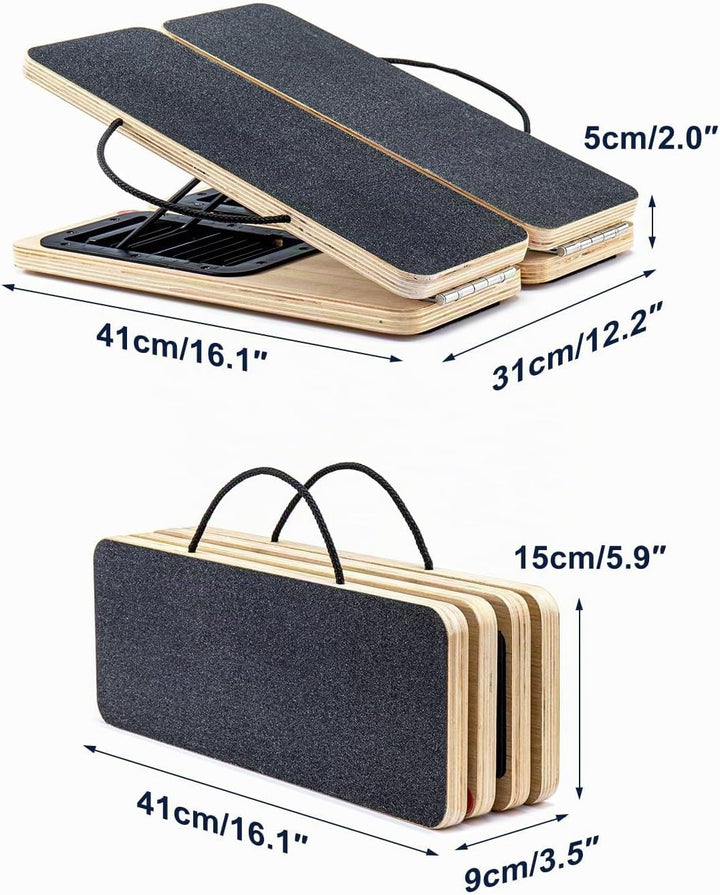 TOPIOM Schrägbrett aus Holz, Klapppbar Slant Board Schrägbrett für Kalbsdehnung, Stretch-Brett, 9 St