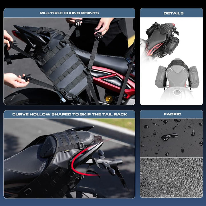 Rhinowalk Motorrad-Satteltasche/Hecktasche/Sitztasche, universelle Satteltaschen-Montagebasis Doppel