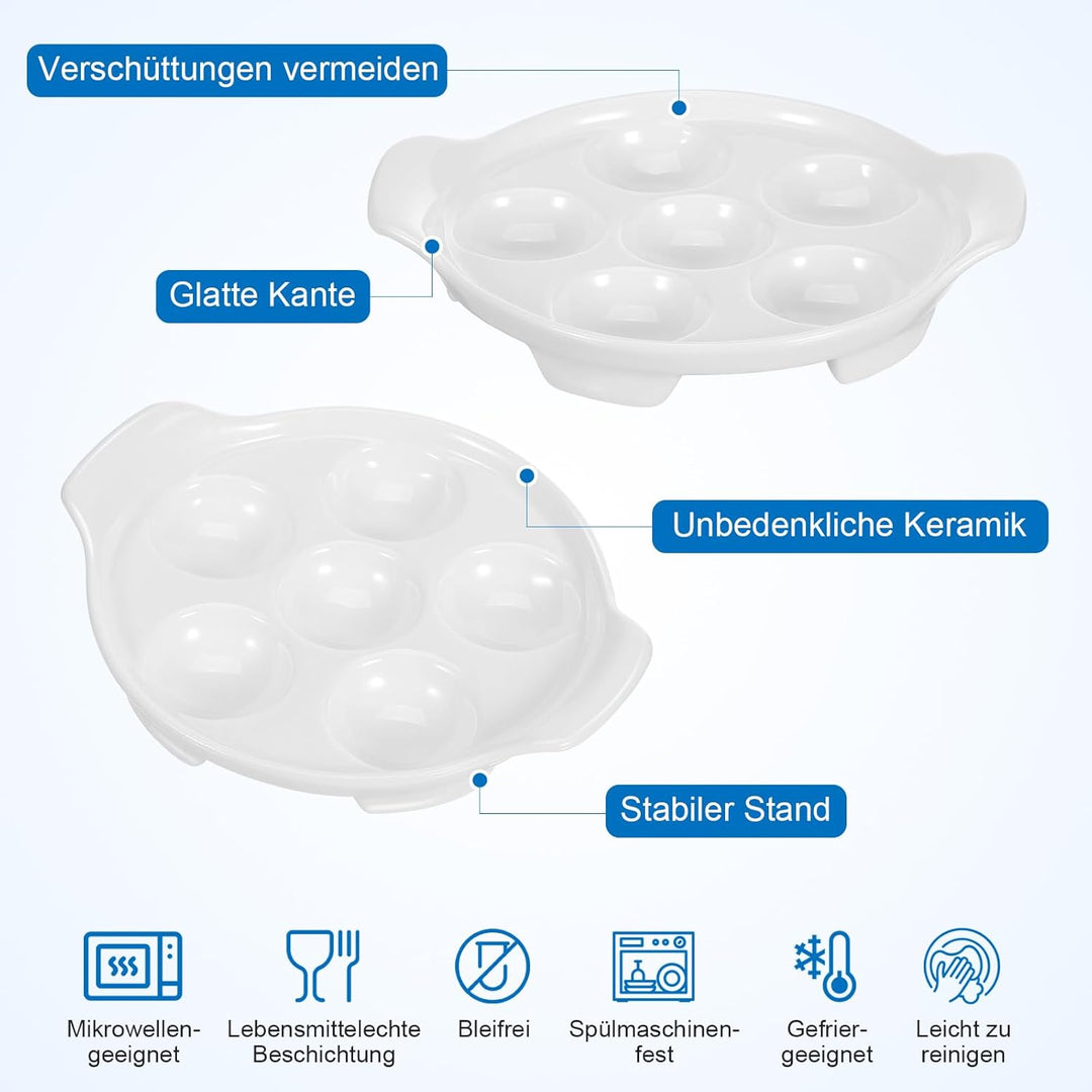 2 StüCk Schneckenpfanne Keramik Schneckenschale Schneckenteller Backform Für 6 Schnecken, Porzellan