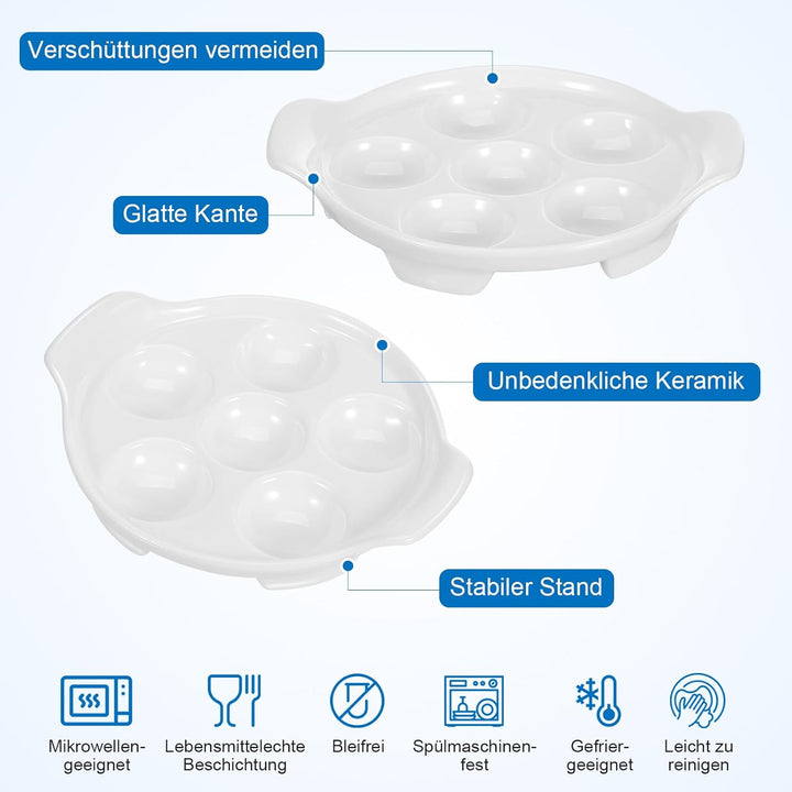 2 StüCk Schneckenpfanne Keramik Schneckenschale Schneckenteller Backform Für 6 Schnecken, Porzellan