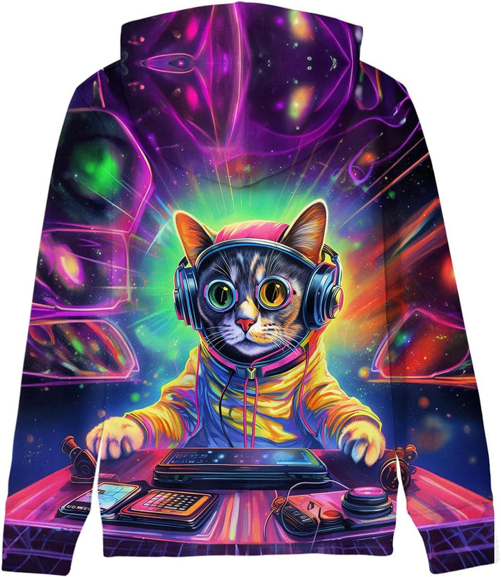 Fanient Pullover Jungen Mädchen 3D Print Fleece Hoodie Kinder Hooded Sweatshirt with Kangaroo Pocket