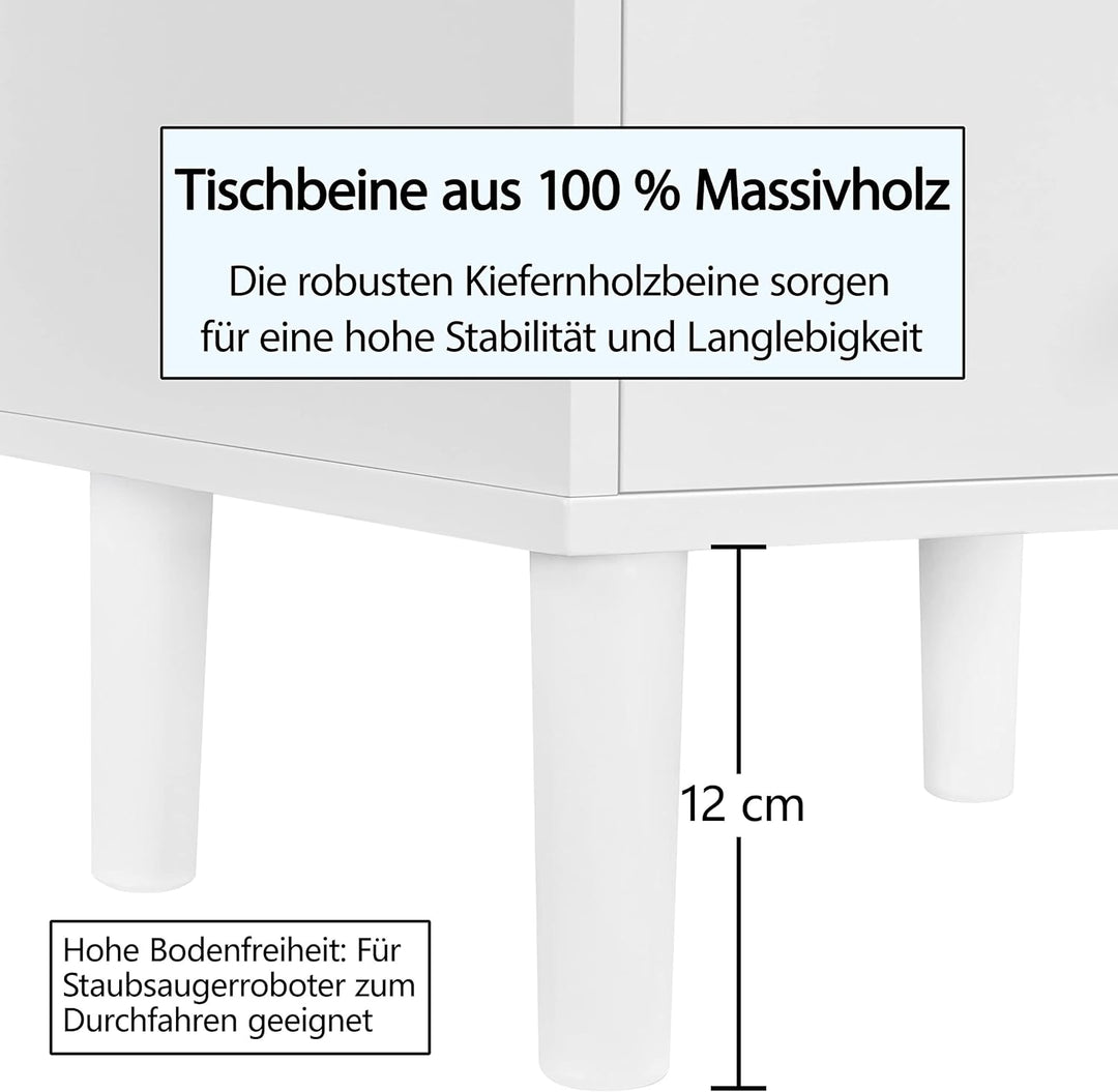 Yaheetech Nachttisch Beistelltisch mit ausziehbarer Ablage und Schublade Schlichter Nachtschrank Nac