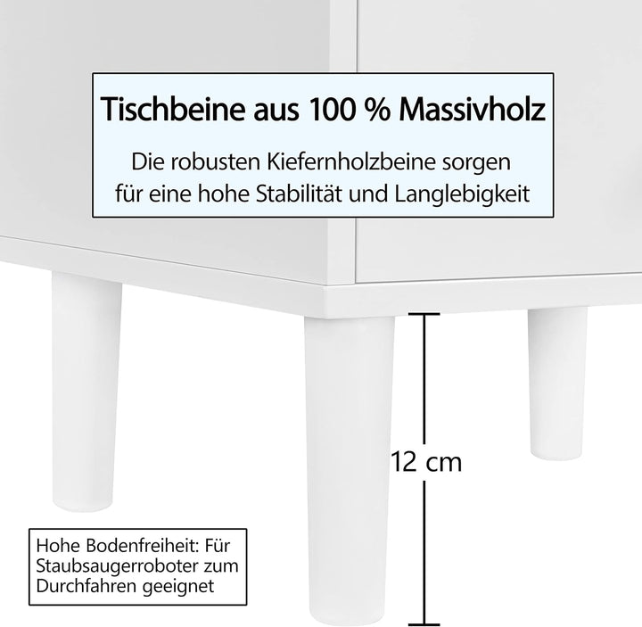 Yaheetech Nachttisch Beistelltisch mit ausziehbarer Ablage und Schublade Schlichter Nachtschrank Nac