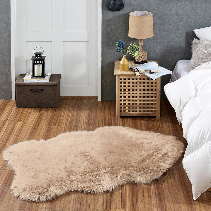 Teppich Wölkchen Schaffell Lammfell Imitat Fellteppich Kunstfell Teppich - Flauschiger Teppich, Bett