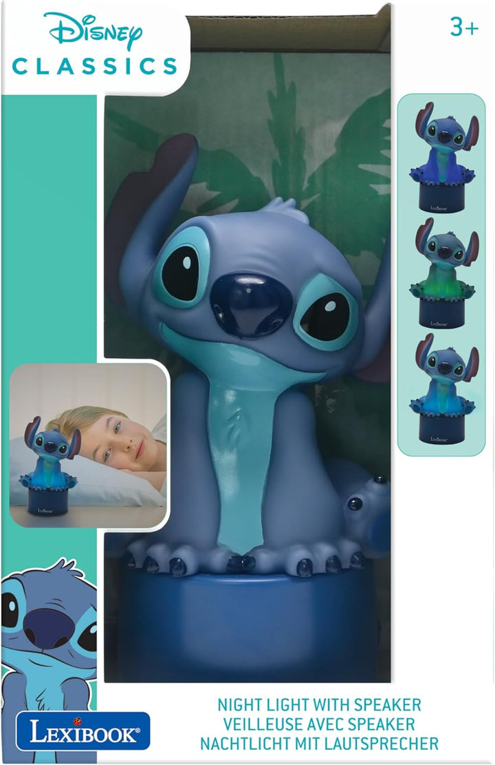 Lexibook, Disney Stitch, Nachtlicht mit Lautsprecher, Farbwechsel, weiches Licht, batteriebetrieben,