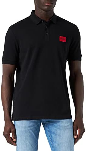 HUGO Herren Dereso222 Slim-Fit Poloshirt aus Baumwoll-Piqué mit Logo-Label M Black001, M Black001