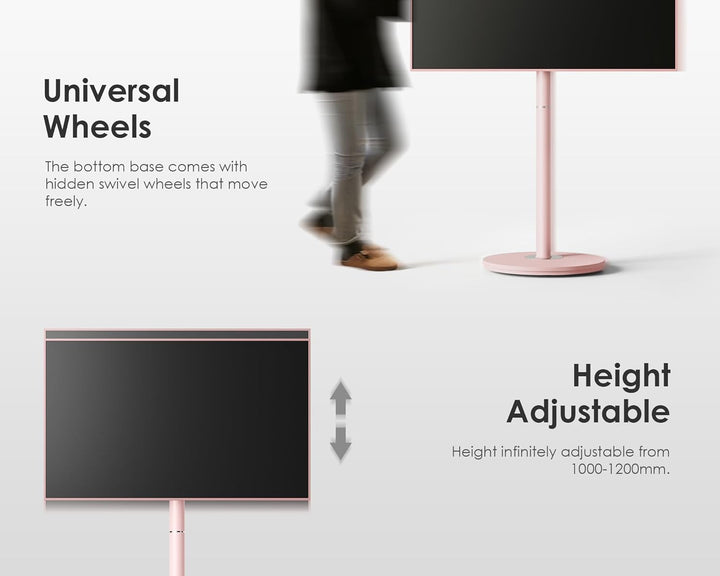 FITUEYES Design TV Ständer Rollbar für 32-65 Zoll Fernseher Mobiler TV Standfuss höhenverstellbar Mo