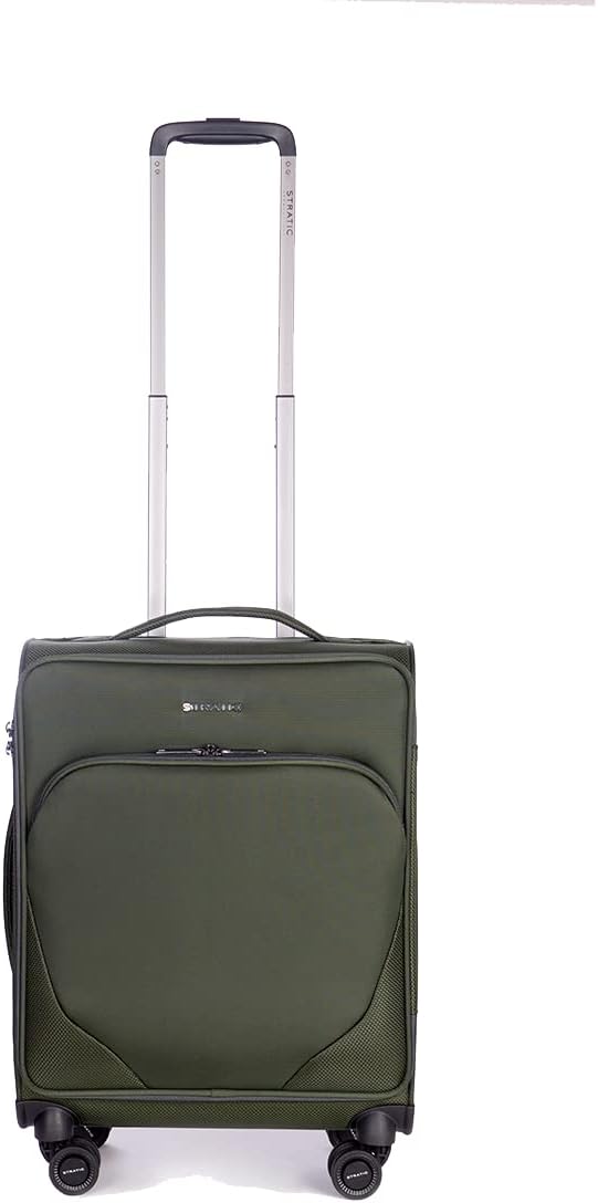 Stratic Mix Koffer Weichschale Reisekoffer Trolley Rollkoffer Handgepäck, TSA Kofferschloss, 4 Rolle