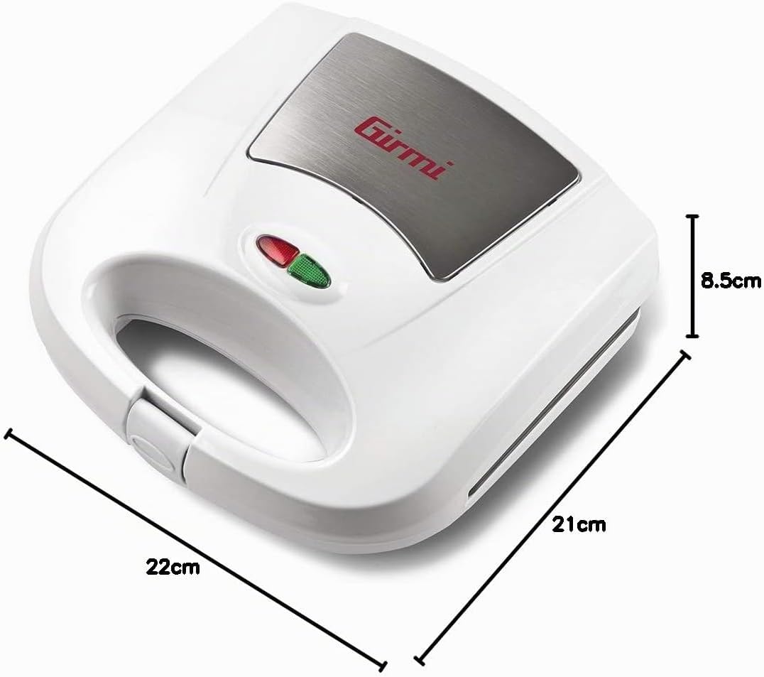 Girmi TS03 Toaster, 750 W, Antihaftplatten, Hitzebeständiger Griff mit Verschluss, Betriebs- und Tem