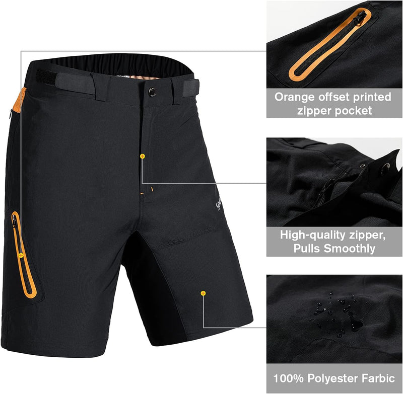Santic Radhose Herren MTB Hose Herren Fahrradhose 3XL Schwarz, 3XL Schwarz
